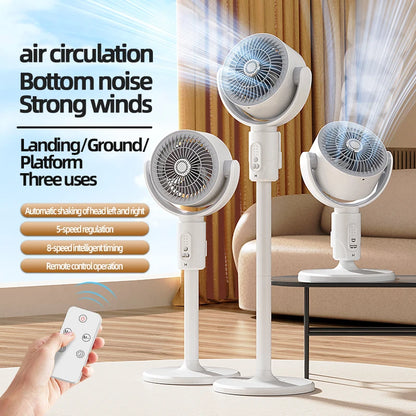 Genopladelig Standventilator med Justerbar Højde