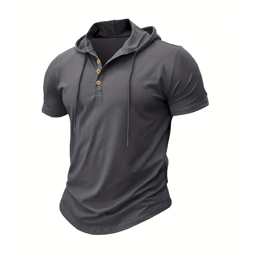 Herre Slim-Fit Hættetrøje Letvægt Sports T-Shirt