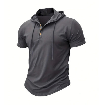 Herre Slim-Fit Hættetrøje Letvægt Sports T-Shirt