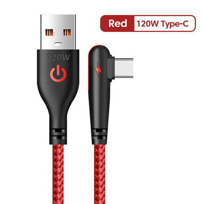 90 Graders USB-C Hurtigopladningskabel 120W