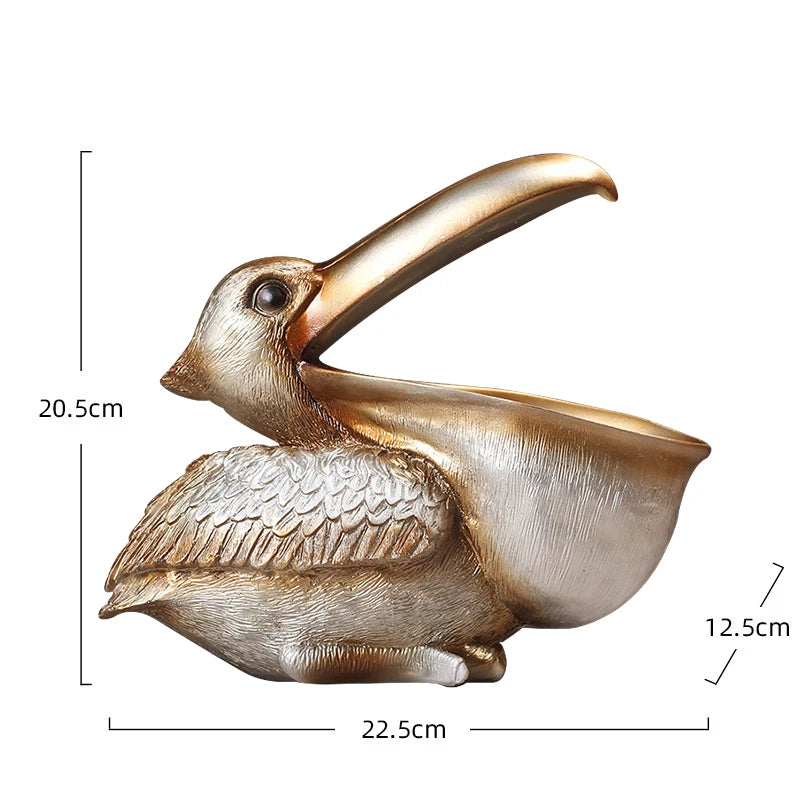 Pelikan Fuglefigur til Hjemmedekoration