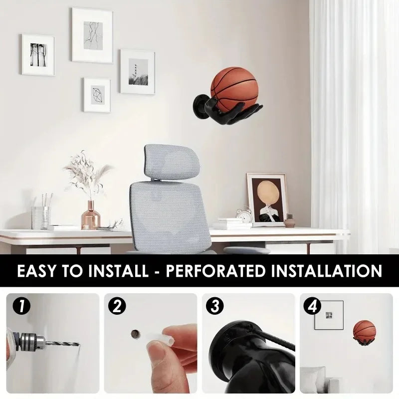 Håndformet Vægmonteret Sportsboldholder