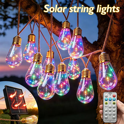 Solcelledrevet LED-globelyskæde med Fjernbetjening