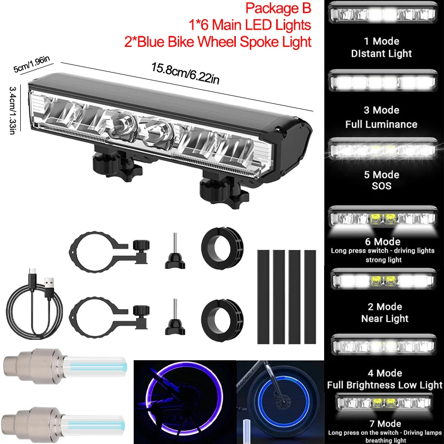 USB Genopladelig LED Cykelforlygte