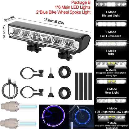 USB Genopladelig LED Cykelforlygte