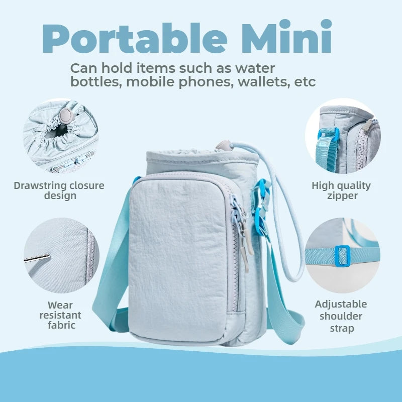 Lille Nylon Crossbody Taske med Flaskelomme