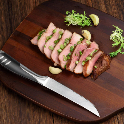 5/8 stk. Tandet Steakkniv i Rustfrit Stål