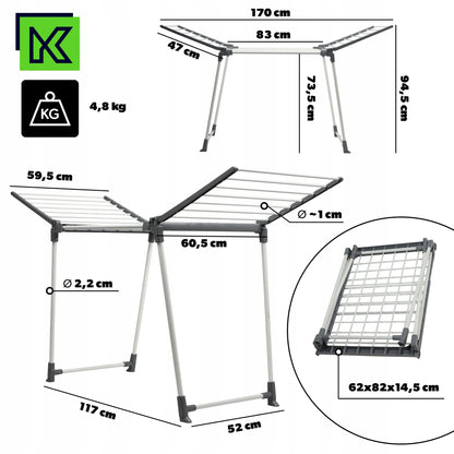 Sammenklappeligt Tørrestativ til Tøj