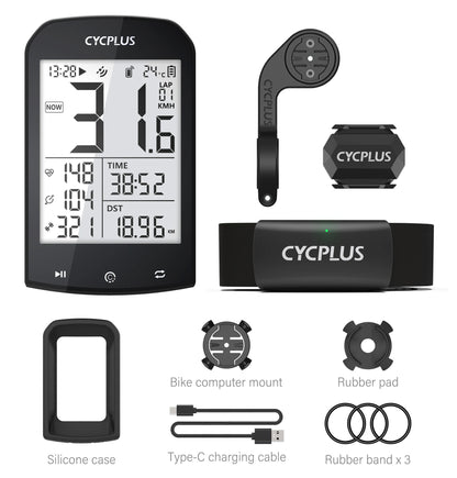 Smart GPS-Cykelcomputer med Hastighedsmåling og Medfølgende ANT+/Bluetooth-Pulsbælte til Komplet Præstationsovervågning