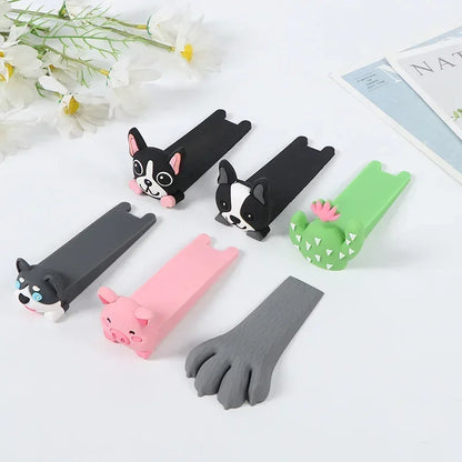 Genanvendelig Silikone Dørkile med Tegneserie-Design - Vælg mellem 1 stk., 3 stk. eller 6 stk.