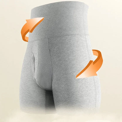 Herre Bomulds Boxershorts med Høj Talje og Lange Ben