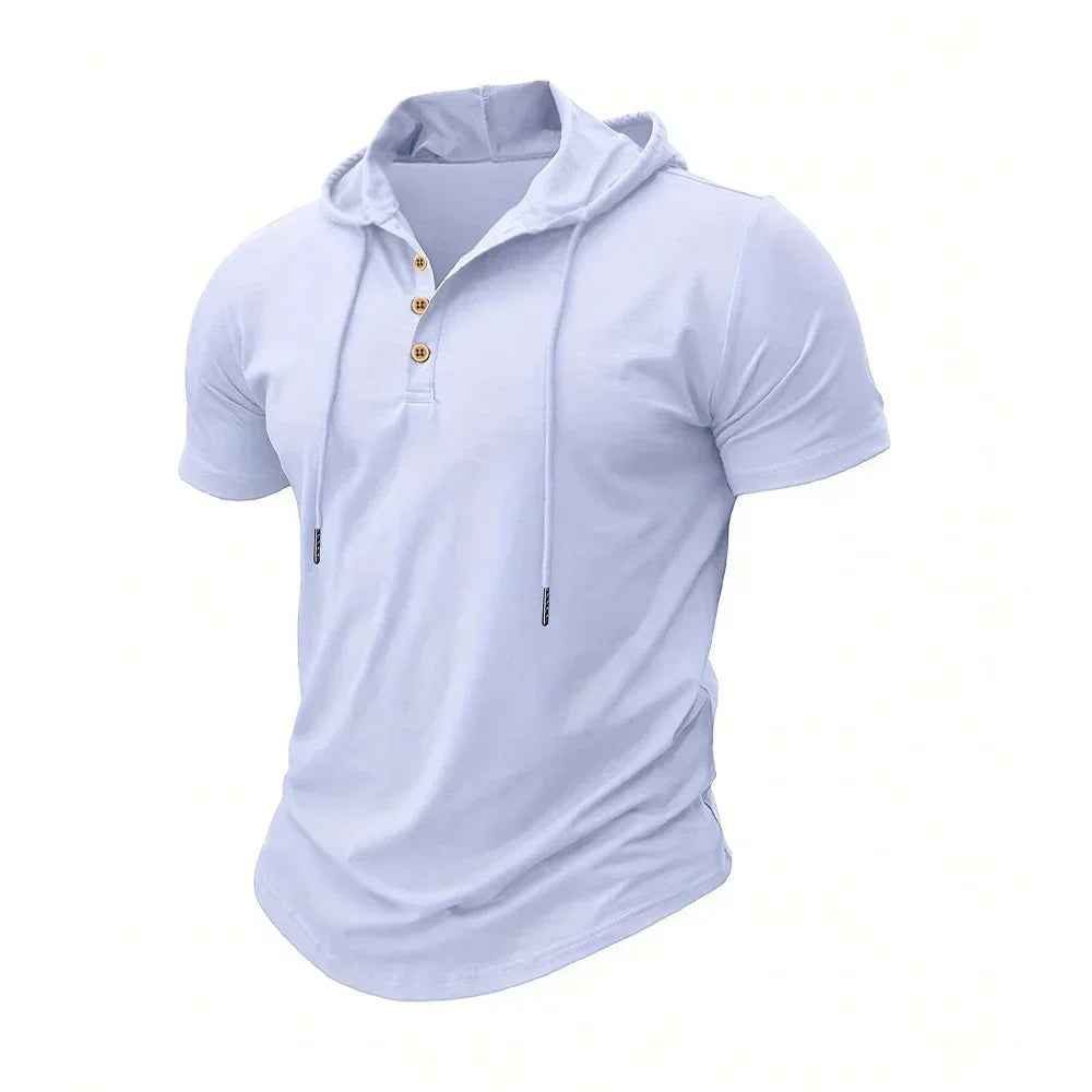 Herre Slim-Fit Hættetrøje Letvægt Sports T-Shirt