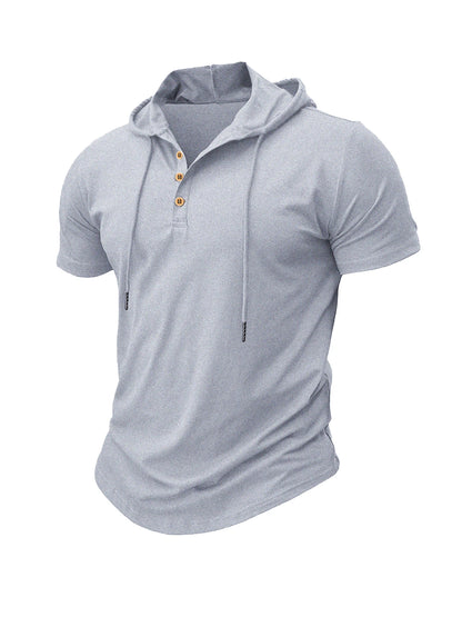 Herre Slim-Fit Hættetrøje Letvægt Sports T-Shirt