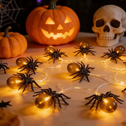 10 LED Spindellys til Halloween