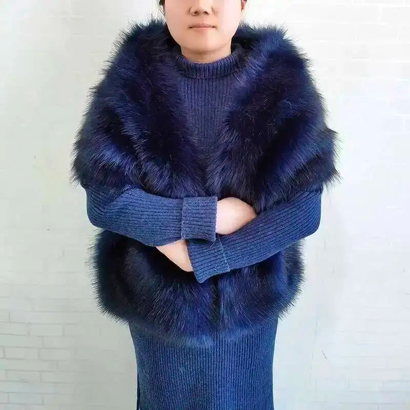 Vintersjal i Imiteret Pels til Kvinder