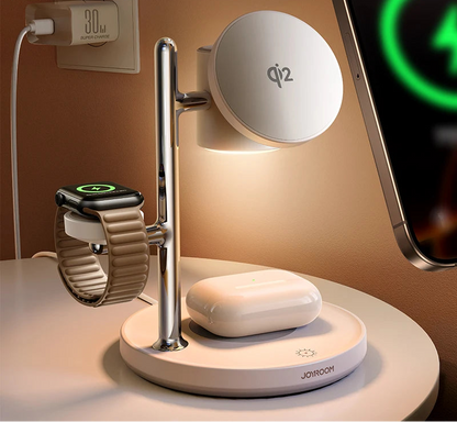 Qi2 Magnetisk Trådløs Opladningslampe til iPhone, iWatch, AirPods