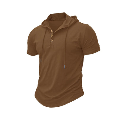 Herre Slim-Fit Hættetrøje Letvægt Sports T-Shirt