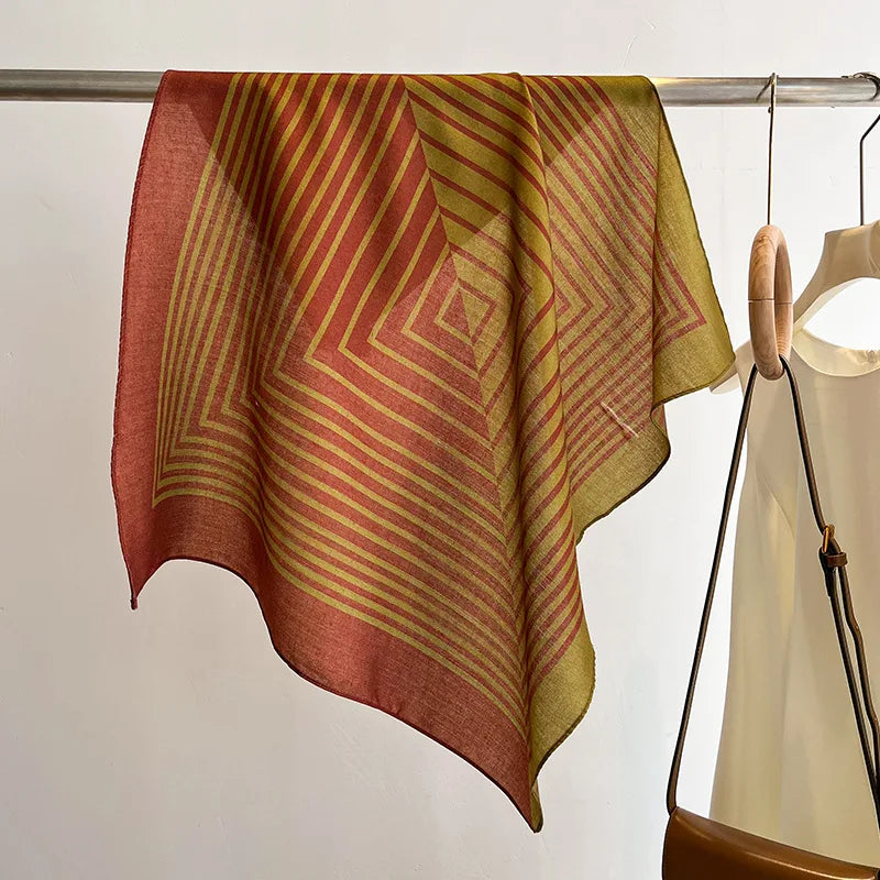 Printet Firkantet Tørklæde til Kvinder