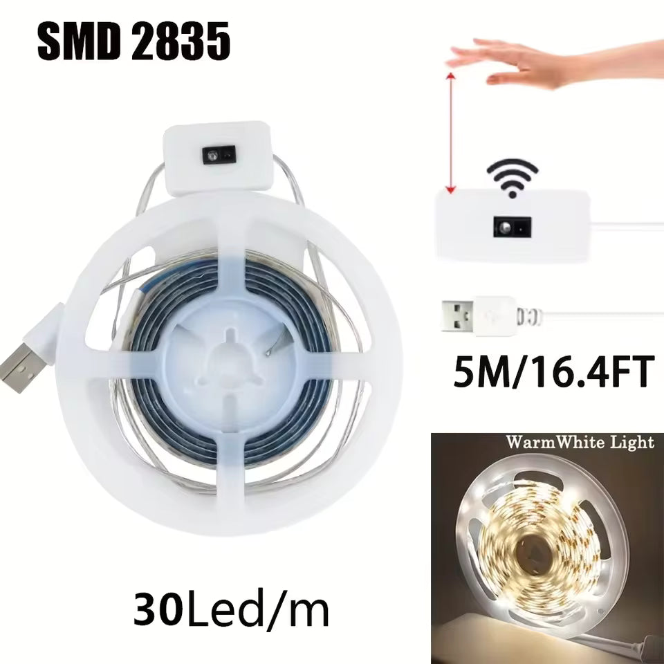 2m/3m/5m USB LED-Lysstrimmel med Bevægelsessensor
