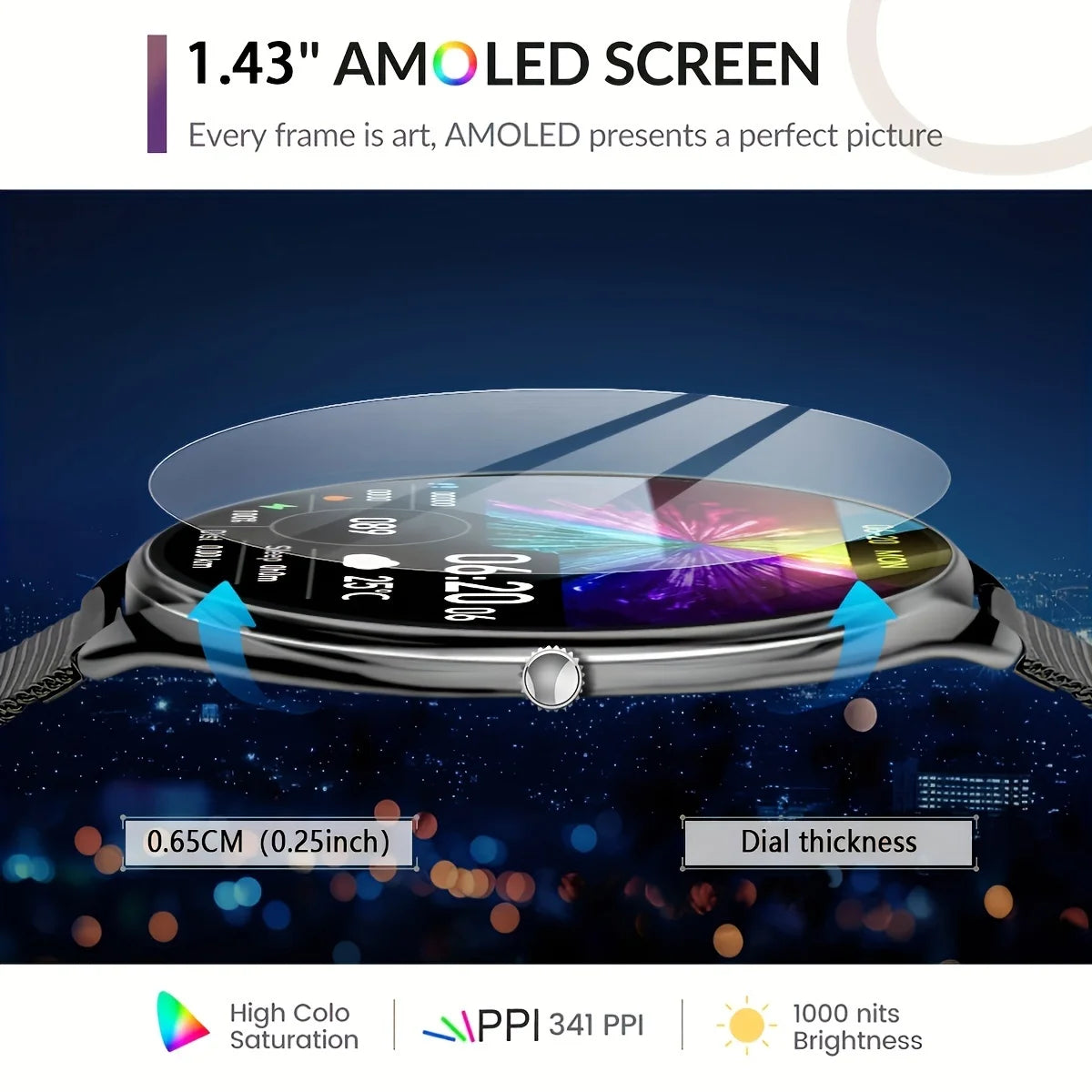 Ultratynd Smartwatch med Bluetooth-opkald