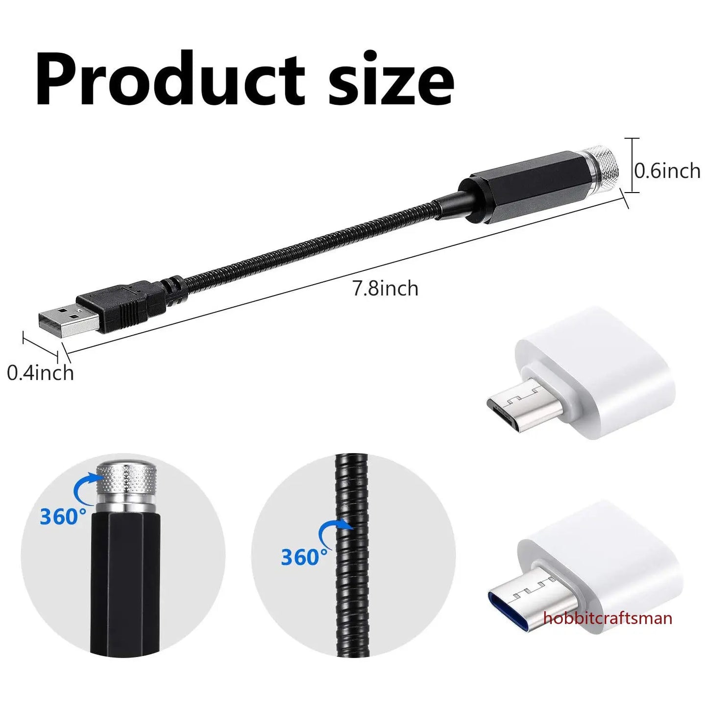 Mini LED Billoft Stjerne Natlampe