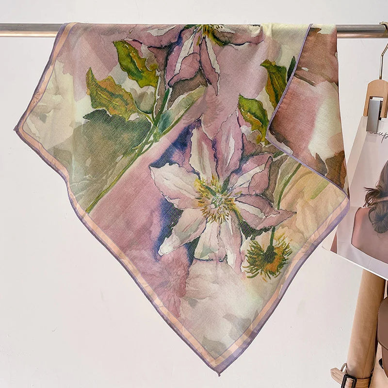 Printet Firkantet Tørklæde til Kvinder
