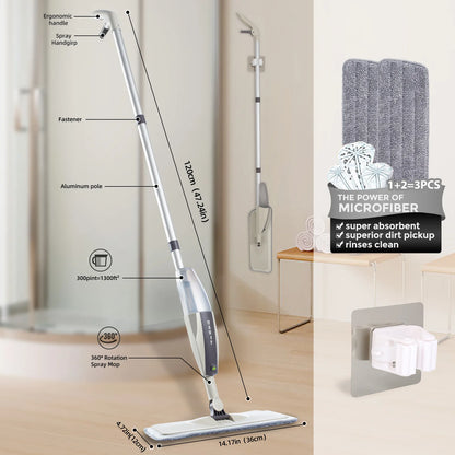 Spraymop- og Kostesæt med Mikrofiberklude