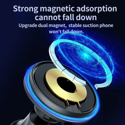 Magnetisk Trådløs Biloplader med Hurtig Opladning og RGB-lys