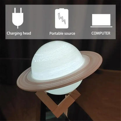 3D Saturn Natlampe