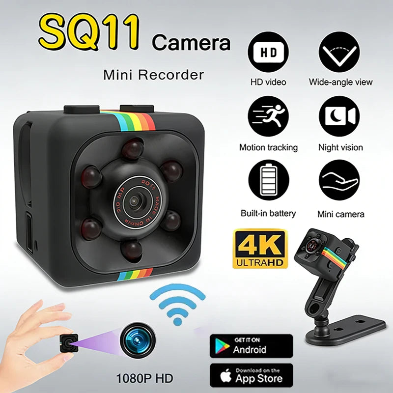 4K Mini HD-Sikkerhedskamera med 1080P Videooptagelse