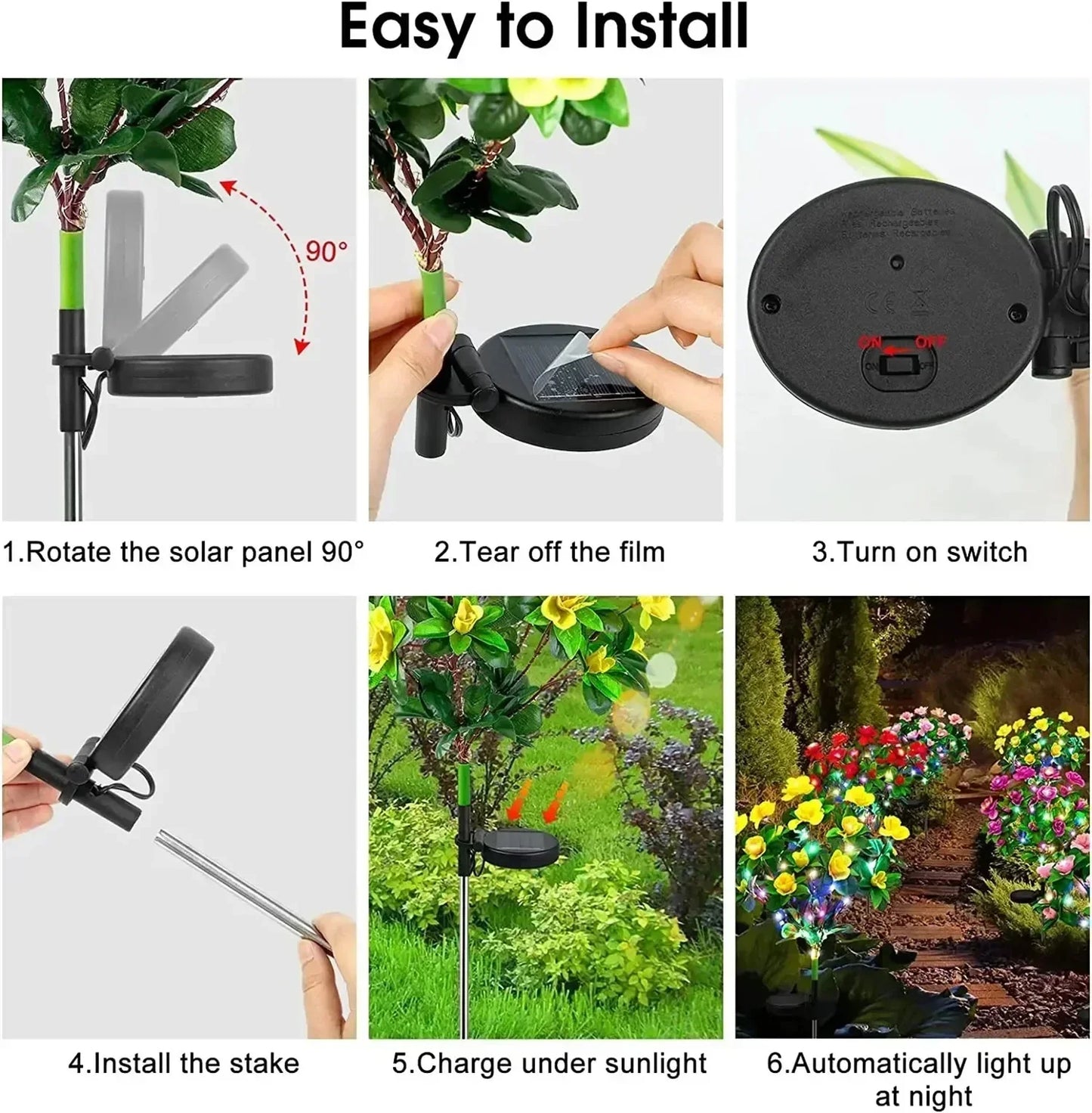 LED Blomster Solcellelampe