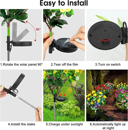 LED Blomster Solcellelampe