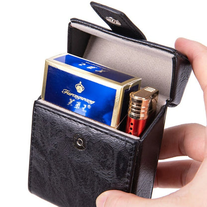 Bærbart Læderetui til Cigaret og Lighter