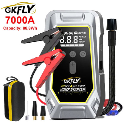 4-i-1 Bil Jumpstarter og Luftkompressor