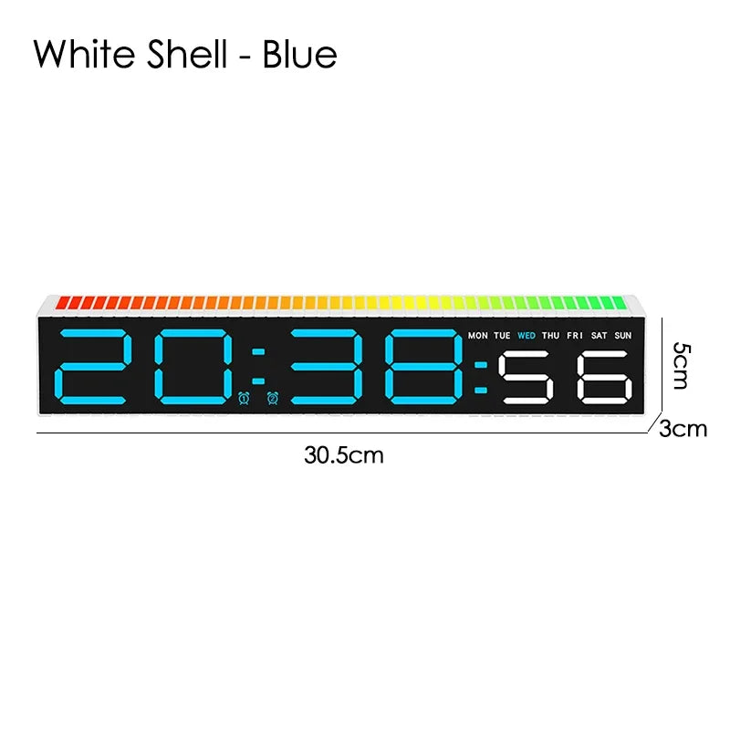 LED-skrivebordsvækkeur med Rytmelys