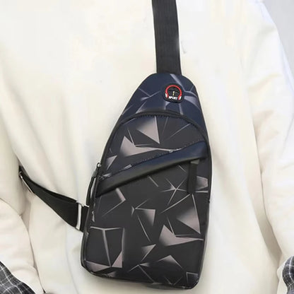 Herre Casual Crossbody Brysttaske med Geometrisk Mønster