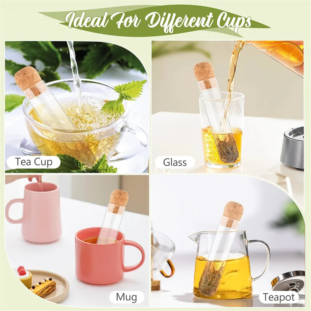 Teinfuser i Glas med Korklåg
