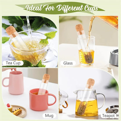 Teinfuser i Glas med Korklåg