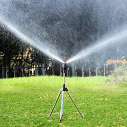 360° Havesprinkler med Trefodsstativ i Rustfrit Stål