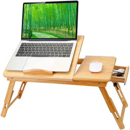 Justerbart Bambus Laptopbord til Seng og Sofa