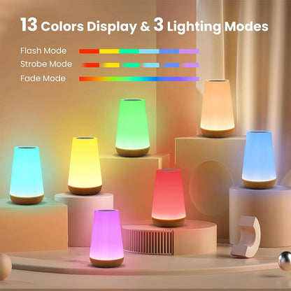 13-Farvet RGB Touch USB Genopladelig Natlampe