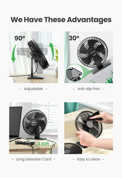 Bærbar USB Skrivebordsventilator