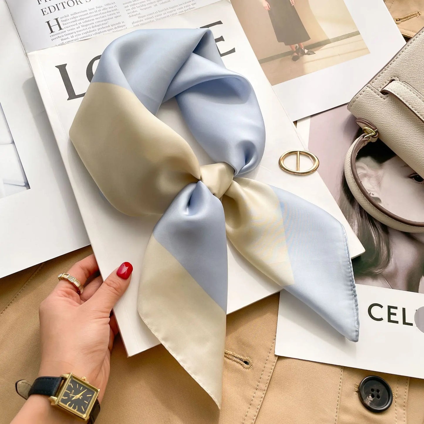 Luksus Trykt Silketørklæde til Kvinder