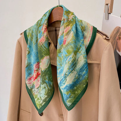 Printet Firkantet Tørklæde til Kvinder