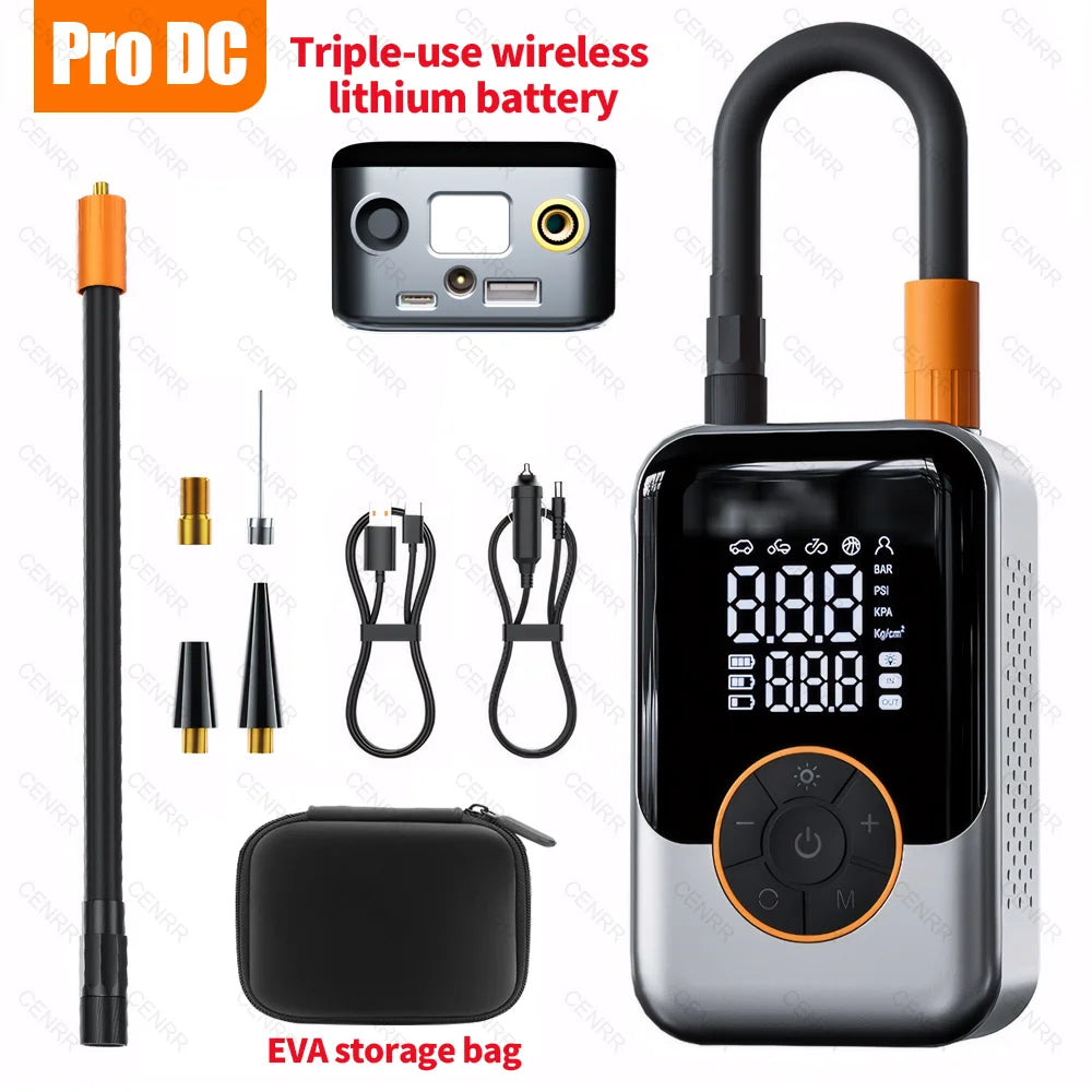 Bærbar Mini Elektrisk Dækpumpe Trådløs Luftpumpe