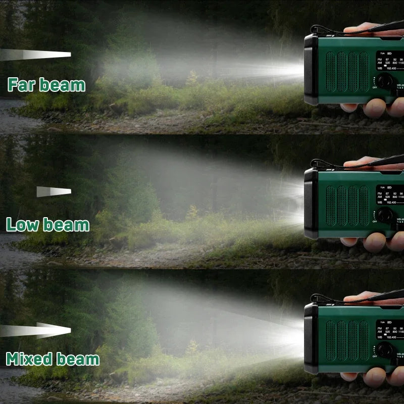 Solcelle Nødradio med Håndsving og Lommelygte