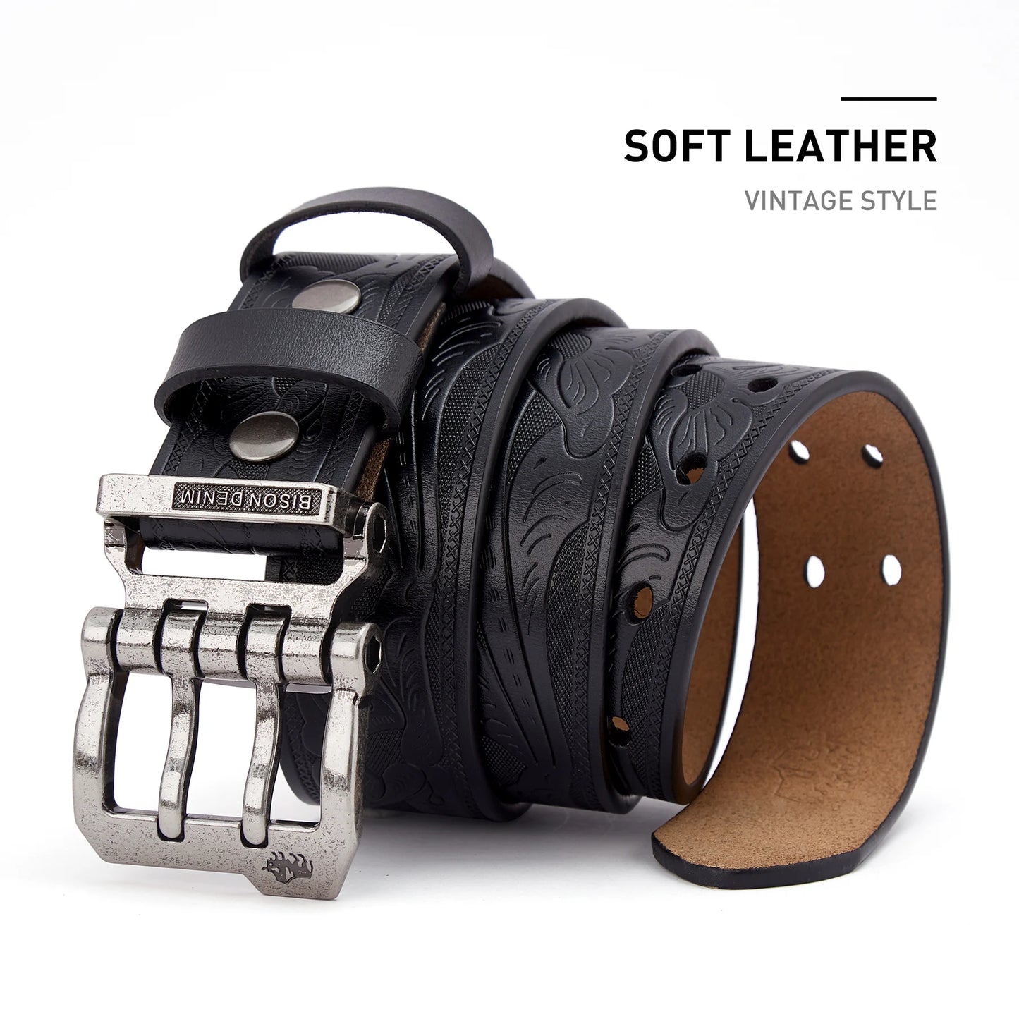 Ægte Læderbælte til Mænd med Nålespænde