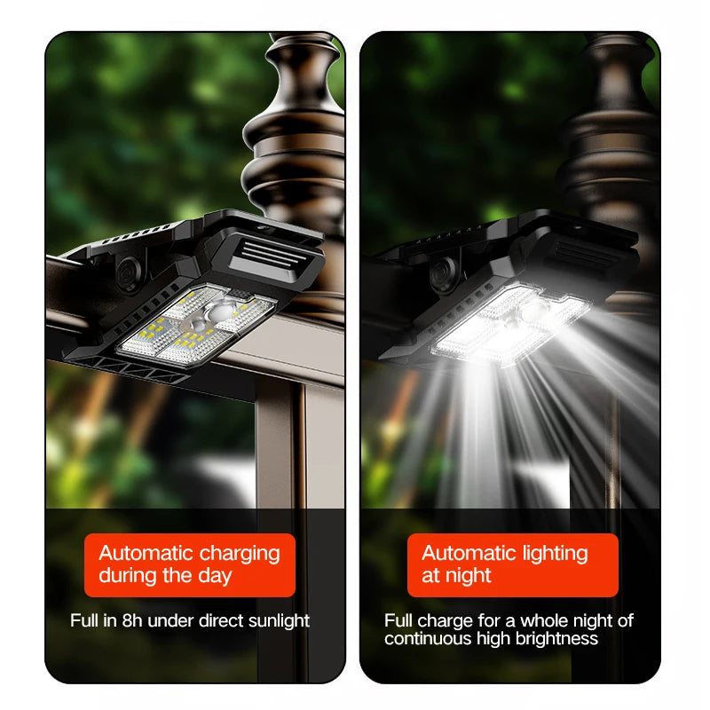 Udendørs Solcelledrevet Klemme LED-bevægelseslys