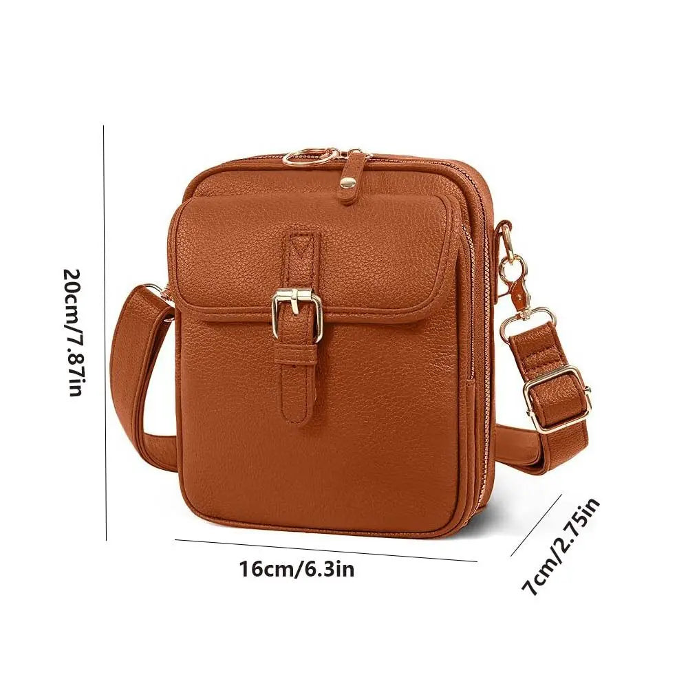 Stor Læder Crossbody Taske til Kvinder
