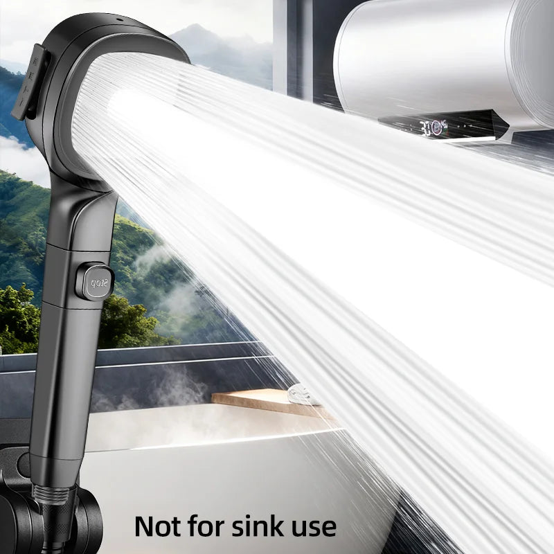 Opgrader Din Bruseoplevelse Med Dette Højtryksbrusehoved Med 3 Spraytilstande, Kraftigt Vandflow Samt Et Energi- Og Vandbesparende Design